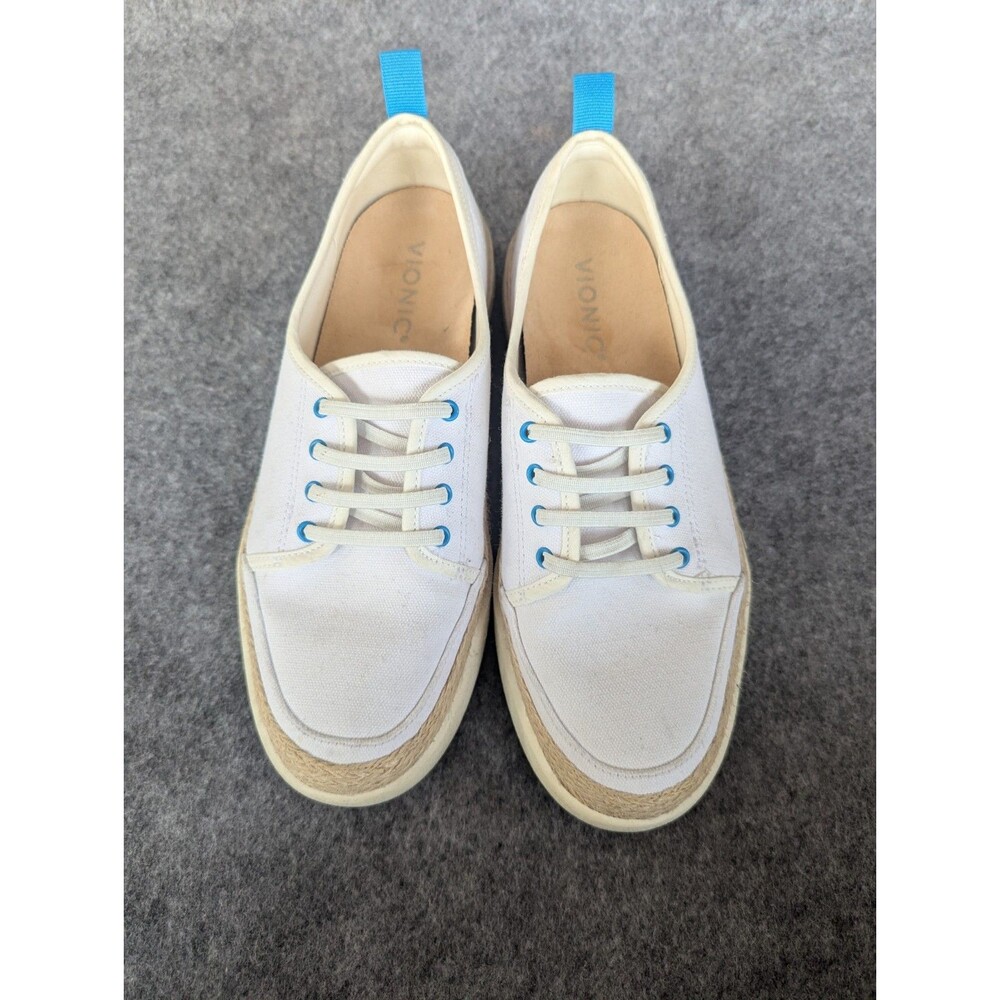 Vionic Jovie Shoes Women's 6 .5 Lace Up Casual Canvas  Sneakers White